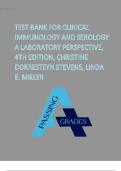 TEST BANK FOR CLINICAL IMMUNOLOGY AND SEROLOGY A LABORATORY PERSPECTIVE&comma; 4TH EDITION&comma; CHRISTINE DORRESTEYN STEVENS&comma; LINDA MILLER&period;