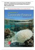 TEST BANK- Fundamentals of Corporate Finance 13th Edition By Ross S&comma; Westerfield R&comma; & Jordan Bradford&sol; Chapter 1-27 &vert;All Chapters&vert;ISBN&colon;9781264250073&vert;&vert; Complete Guide A&plus;