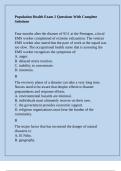 Population Health Exam 2 Questions With Complete Solutions