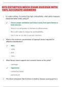 NYS ESTHETICS MOCK EXAM 2025&sol;2026 WITH 100&percnt; ACCURATE ANSWERS