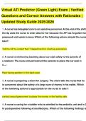 Virtual ATI Complete Package &vert; Predictor Green Light &plus; Test A & B &plus; Study Guide &vert; 500&plus; Verified Exam Questions with Correct Answers & Rationales &vert; Updated NCLEX Prep 2025&sol;2026 &vert; Graded A&plus;