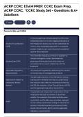 ACRP CCRC EXAM PREP&comma; CCRC Exam Prep&comma; ACRP CCRC&comma; &ast;CCRC Study Set - Questions & A&plus; Solutions