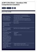 ACRP CCRA EXAM &ndash; Questions With Comprehensive Solutions