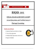 BIOD 101 Final Exam & Review Guide &lpar;Portage Learning&comma; 2025&rpar; &vert; Actual Questions & Verified Answers PDF