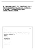 PLATINUM PLANNER SET FULL &lpar;GOES OVER THE WHOLE STUDY GUIDE FOR PLATINUM PLANNER&period;&rpar; 256 QUESTIONS WITH COMPLETE SOLUTIONS&period;