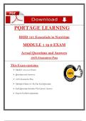 BIOD 121 Nutrition Exams &lpar;Modules 1&ndash;6 &plus; Final&rpar; &vert; Portage Learning 2025 &vert; Actual Questions & Verified Answers PDF
