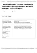 CA Adjusters License PSI Exam fully solved & updated 2025-2026&lpar;latest version verified for accuracy&rpar; &vert; 20242025 Latest&excl;&excl;