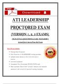 ATI Leadership Proctored Exam &lpar;Versions 1&ndash;3&comma; 2023&rpar; &vert; NGN-Style Questions&comma; Scenarios & Verified Answers PDF