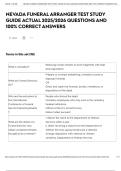 NEVADA FUNERAL ARRANGER TEST STUDY GUIDE ACTUAL 2025&sol;2026 QUESTIONS AND 100&percnt; CORRECT ANSWERS