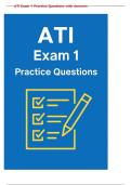 ATI Exam 1 Practice Questions with Answers