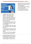 Psychiatric Mental Health Nursing Practice Questions &ndash; Exam 1