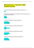 MIS 2223 Exam 1 Questions With Verified Answers