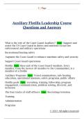 Auxiliary Flotilla Leadership Course  Questions and Answers