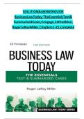 Solution Manual and Answer Guide for Business Law Today - The Essentials Text & Summarized Cases&comma; Cengage&comma; 13th Edition&comma; by Roger LeRoy Miller&comma; Verified Chapters 1 - 25&comma; Complete Newest Version