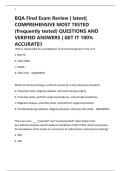 BQA Final Exam Review &vert; latest&vert; COMPREHENSIVE MOST TESTED &lpar;frequently tested&rpar; QUESTIONS AND VERIFIED ANSWERS &vert; GET IT 100&percnt; ACCURATE&excl;&excl;