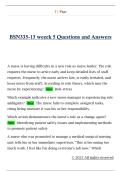 BSN335-13 weeek 5 Questions and Answers