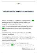BSN335-13 week 10 Questions and Answers