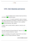 C723 - Unit 2 Questions and Answers 