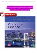 Test Bank for Corporate Finance&comma; 13th Edition by Stephen A&period; Ross&comma; Randolph W&period; Westerfield&comma; Jeffrey Jaffe&comma; Bradford D&period; Jordan &vert; Verified Questions & Answers &vert; Updated 2025&sol;2026