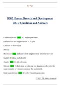 D202 Human Growth and Development  WGU Questions and Answers