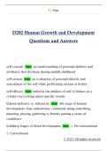 D202 Human Growth and Development  Questions and Answers