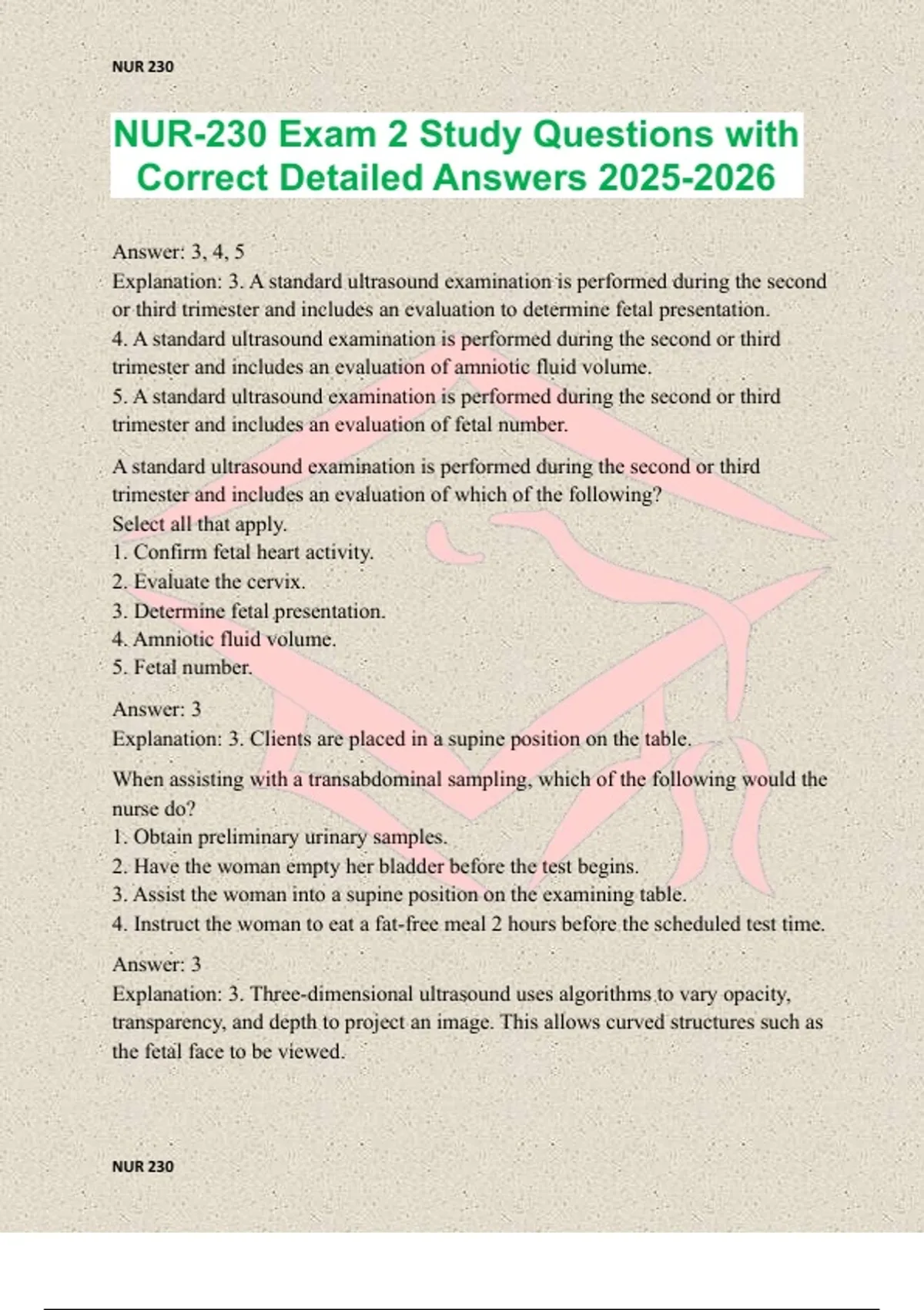 NUR-230 Exam 2 Study Questions with Correct Detailed Answers - NUR-230 ...