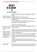 NS1 Exam 1 Preparation Guide