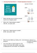 Nursing Final Exam Block 1 &ndash; Practice Questions & Answers