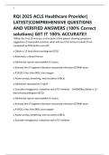 RQI 2025 ACLS Healthcare Provider&vert; LATEST&vert;COMPREHENSIVE QUESTIONS AND VERIFIED ANSWERS &lpar;100&percnt; Correct solutions&rpar; GET IT 100&percnt; ACCURATE&excl;&excl;