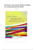 Final Exam class study for Mosby-s textbook for nursing assistants 9th edition