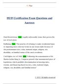 HUD Certification Exam Questions and  Answers