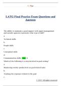 LATG Final Practice Exam Questions and  Answers