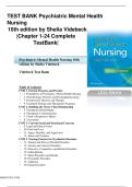 Test Bank For Psychiatric-Mental Health Nursing Tenth Edition by SHEILA L&period; VIDEBECK&vert;&vert;ISBN&colon;9781975239152