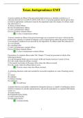 Texas Jurisprudence Exam for EMT &vert; Complete Study Guide with Questions and Answers