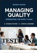 Test Bank for Managing Quality Integrating the Supply Chain&comma; 7th Edition S&period; Thomas Foster&comma; John W&period; Gardner