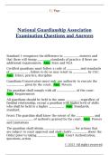 National Guardianship Association  Examination Questions and Answers 