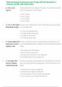 Pharmacology Cardiovascular Drugs NCLEX Questions - Practice Guide with Rationales