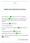 nsg444 exam 1 Questions and Answers 