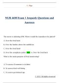 NUR 4450 Exam 1 Jeopardy Questions and  Answers