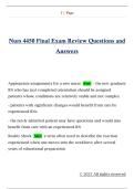 Nurs 4450 Final Exam Review Questions and  Answers 