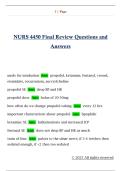 NURS 4450 Final Review Questions and  Answers 