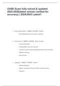 CHSE Exam fully solved & updated 2025-2026&lpar;latest version verified for accuracy&rpar; &vert; 20242025 Latest&excl;&excl;