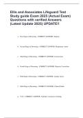 Ellis and Associates Lifeguard Test Study guide Exam 2025 &lpar;Actual Exam&rpar; Questions with verified Answers &lpar;Latest Update 2025&rpar; UPDATE&excl;&excl;