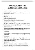 BIOL 203 FINAL EXAM &lpar;MICROBIOLOGY LCC&rpar; QUESTIONS AND ANSWERS 2025