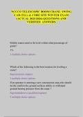 NCCCO TELESCOPIC BOOM CRANE- SWING CAB &lpar;TLL&rpar; & CORE SITE WINTER EXAM &lpar;ACTUAL 2025&sol;2026&rpar; QUESTIONS AND VERIFIED ANSWERS 
