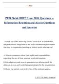 PRG Guide RHIT Exam 2016 Questions --  Information Retention and Access Questions  and Answers