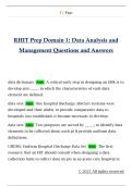 RHIT Prep Domain 1&colon; Data Analysis and  Management Questions and Answers