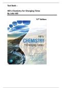 Test Bank - Hill's Chemistry for Changing Times 15th Edition &lpar; John Hill&rpar;&comma; Chapter 1 - 21&comma; Complete Latest Guide A&plus;