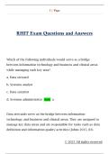 RHIT Exam Questions and Answers 