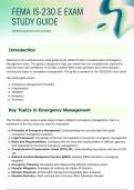 FEMA IS-230&period;e Fundamentals of Emergency Management Exam Study Guide 2025&sol;2026 &vert;&vert; Verified FEMA Questions and Correct Answers